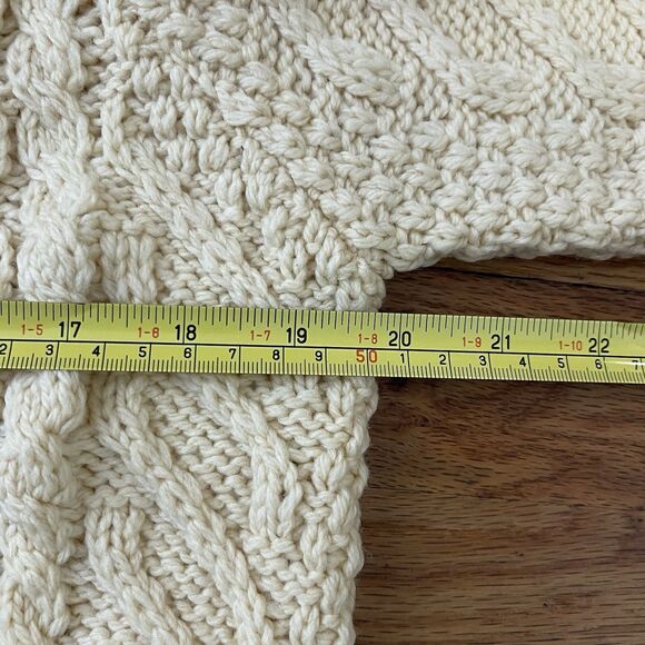 ARAN CRAFTS Cardigan Sweater Small Yellow 100% Wool Ireland Chunky Granniecore - Picture 5 of 6